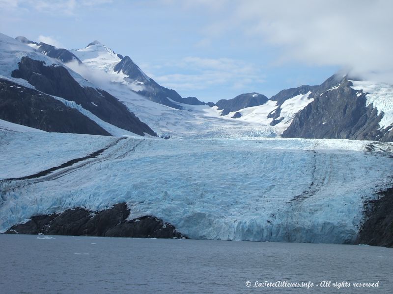 Vue sur le Portage Glacier depuis le bateau