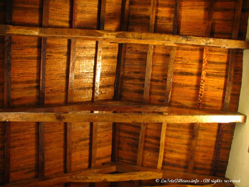 Le toit de l'église de Molinos, en bois de cactus !