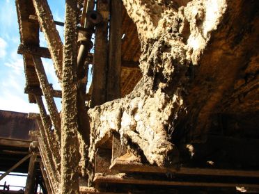 Le tout tombe en ruines, le bois étant rongé par le salpêtre