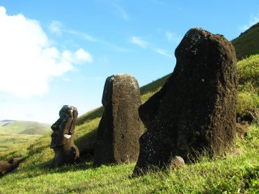 Certains moai ne sont jamais sortis enti&egrave;rement de terre