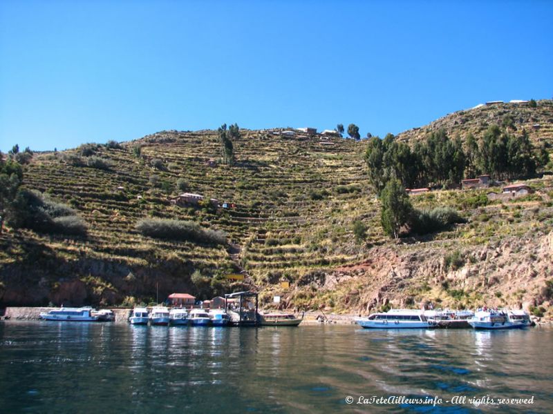 Débarcadère de l'île de Taquile, lac Titicaca