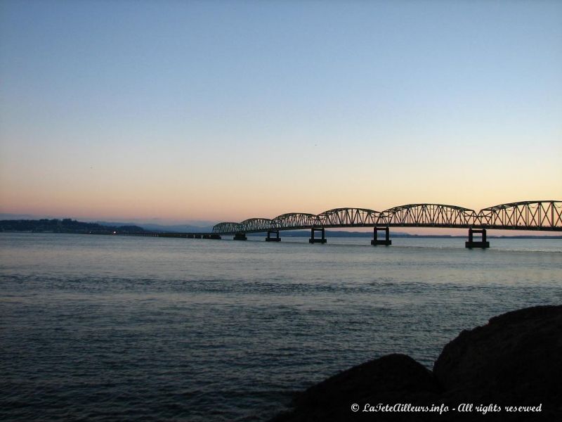 Le pont Astoria, frontiere entre l'Oregon et le Washington